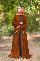 Zainab Majestic Drape Luxurious Velvet Shrug Abaya (Regal Gold)