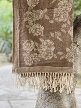 Brown Floral Cashmere Wool Hijab