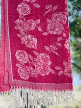 Red Floral Cashmere Wool Hijab