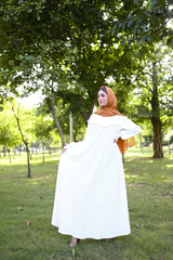 White Umbrella Bottom Abaya