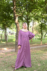 Stone Purple Flared Abaya
