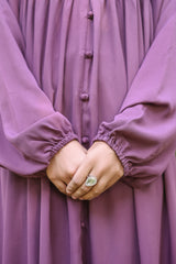 Stone Purple Flared Abaya