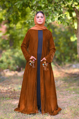 Zainab Majestic Drape Luxurious Velvet Shrug Abaya (Regal Gold)