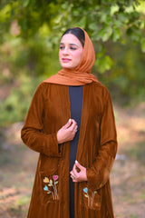 Zainab Majestic Drape Luxurious Velvet Shrug Abaya (Regal Gold)