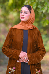 Zainab Majestic Drape Luxurious Velvet Shrug Abaya (Regal Gold)