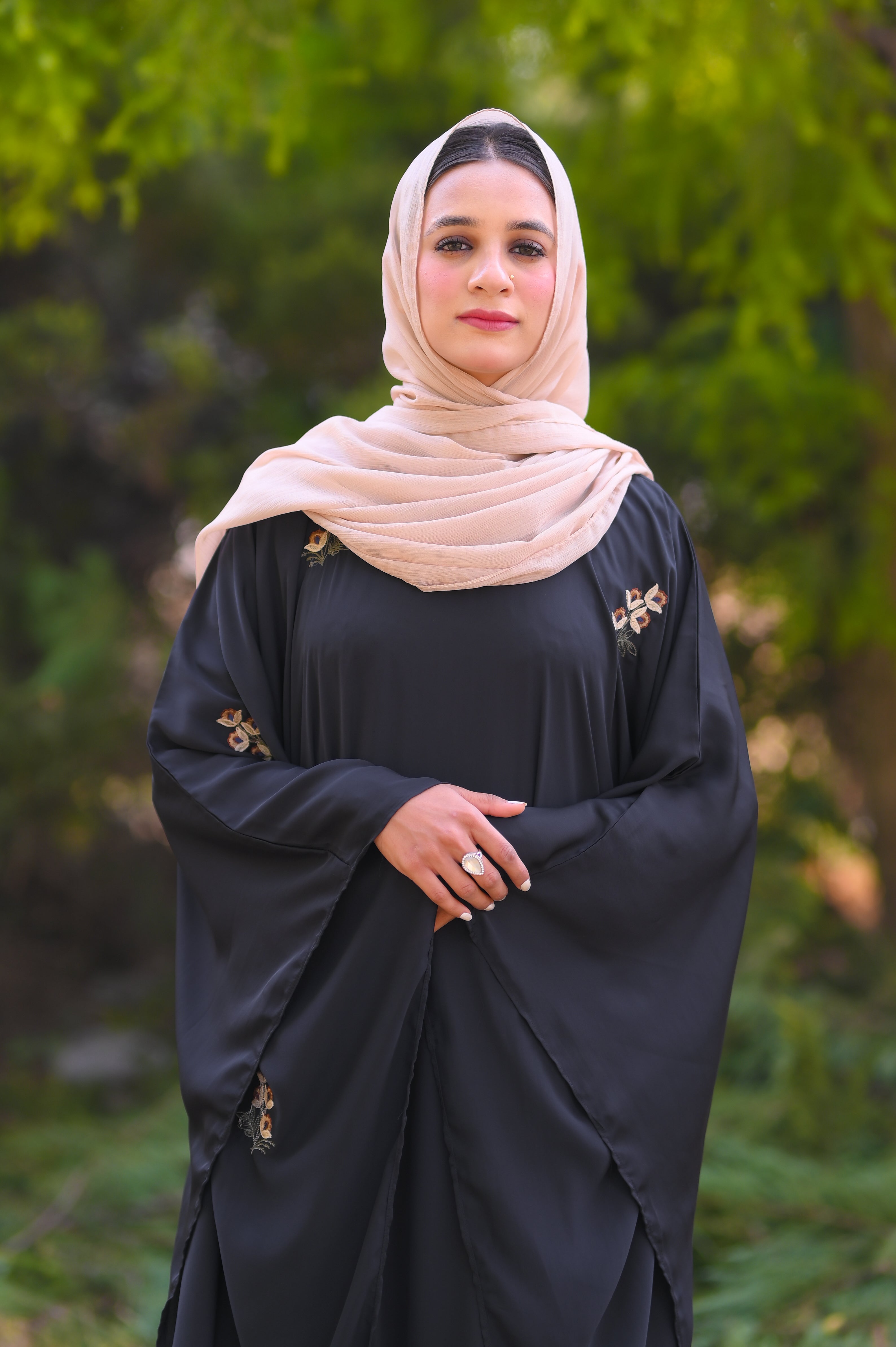 Zeenah Black Bloom Kaftan