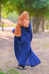 Naazia Sapphire Bow-Collar Coat Abaya