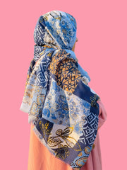 Gold Accents Patterned Pashmina Hijab