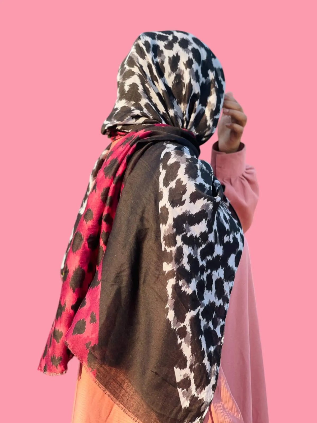 Leopard Print Pink Pashmina Hijab