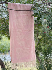 Baby Pink Floral Cashmere Wool Hijab