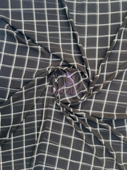 black base with white check printed chiffon hijab