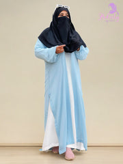 Khadija Sky Blue Double Layer Abaya