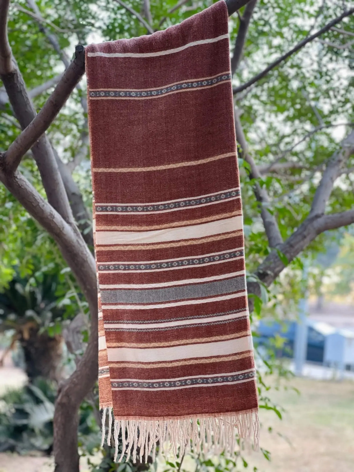 Brown Lining Cashmere Wool Hijab