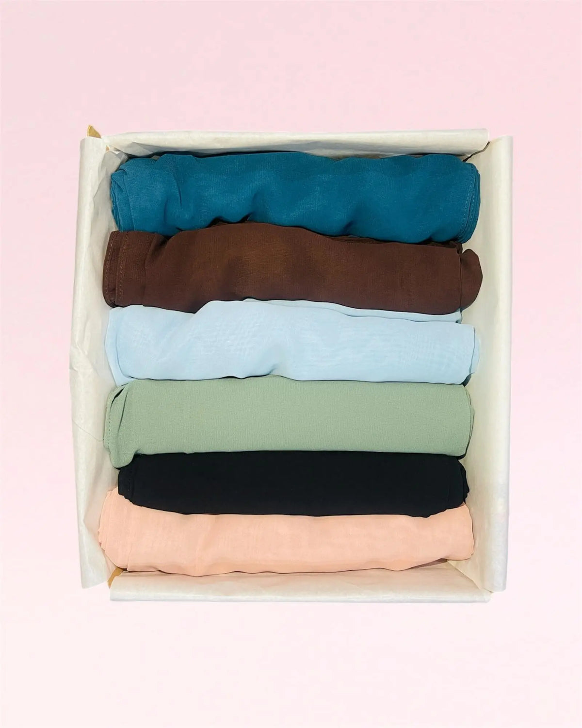 Pack of 6 Chiffon Plain Hijabs