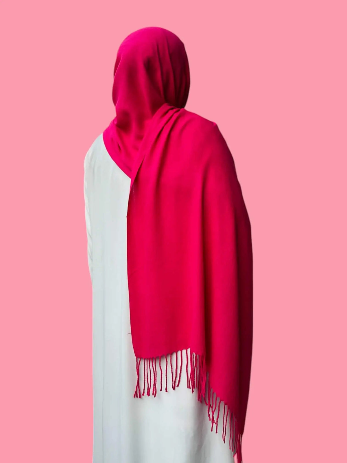 Shocking Pink Cashmere Hijab