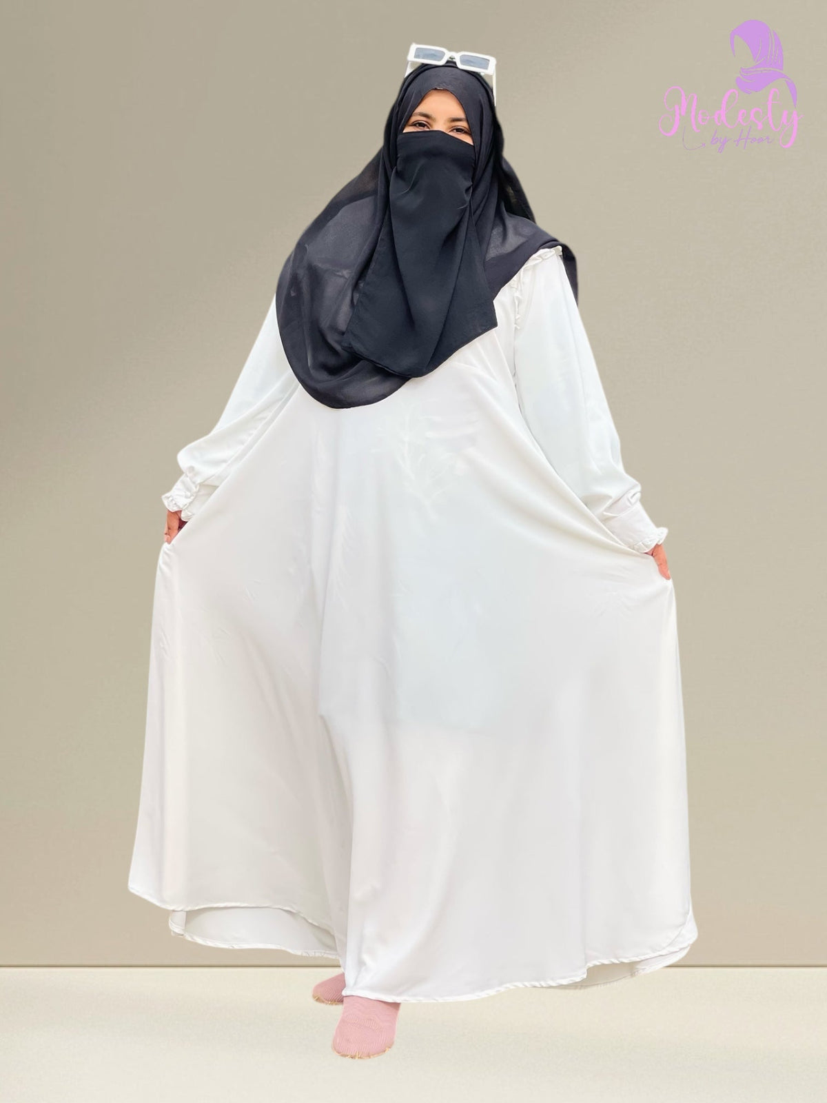 White Umbrella Bottom Abaya