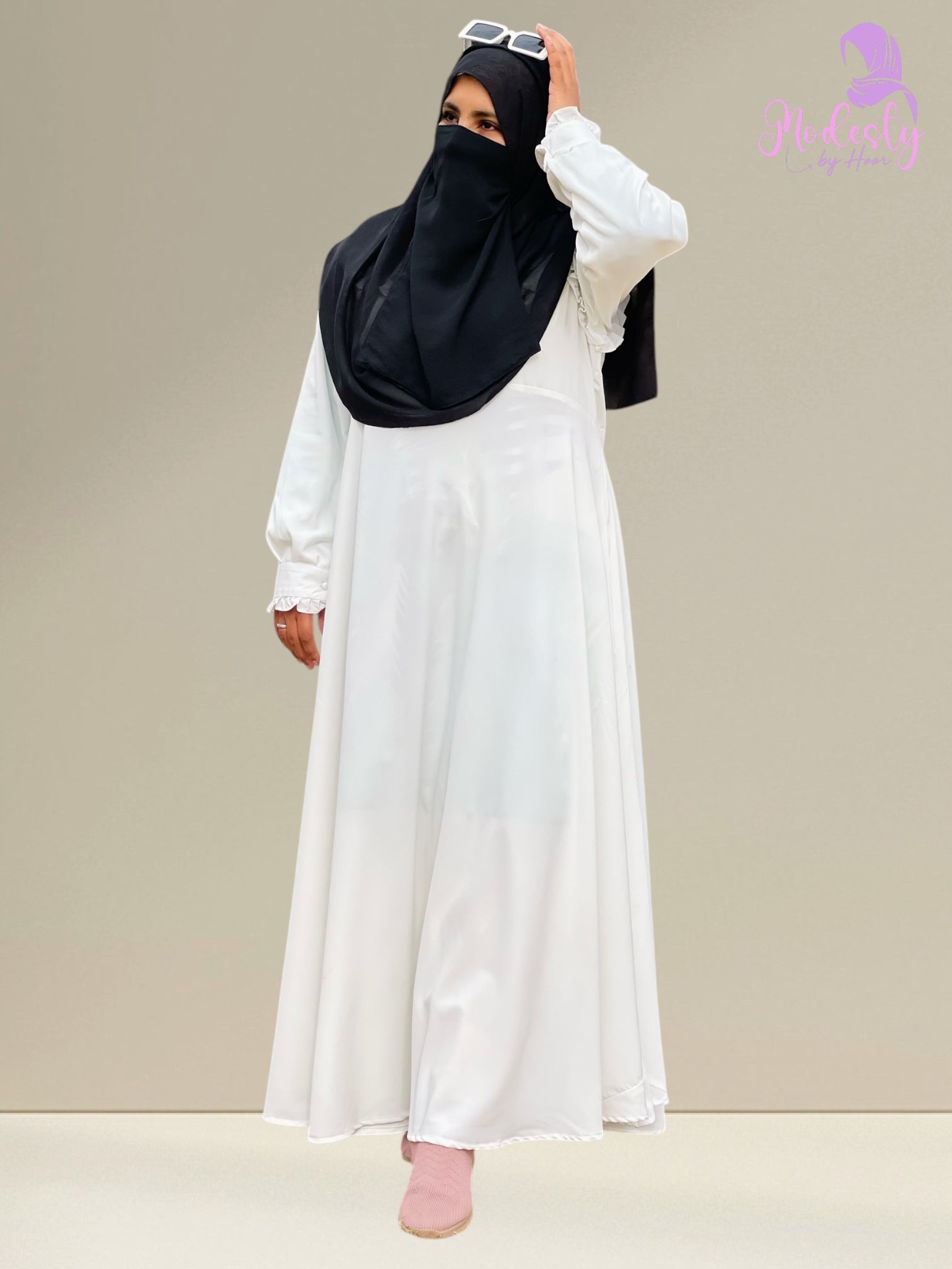 White Umbrella Bottom Abaya