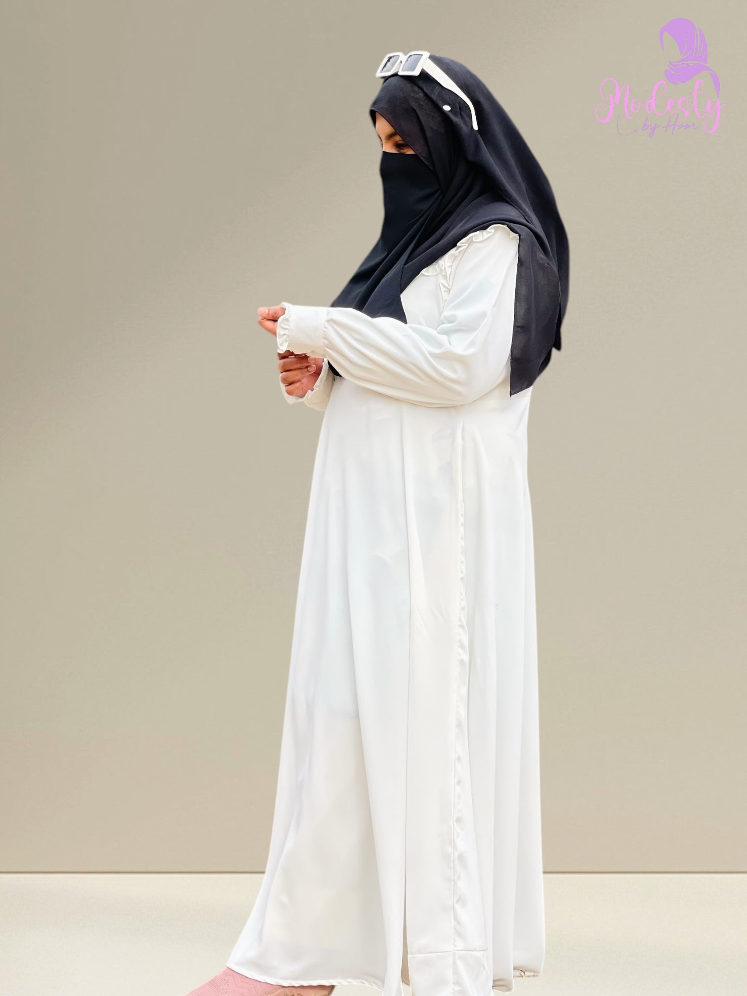 White Umbrella Bottom Abaya